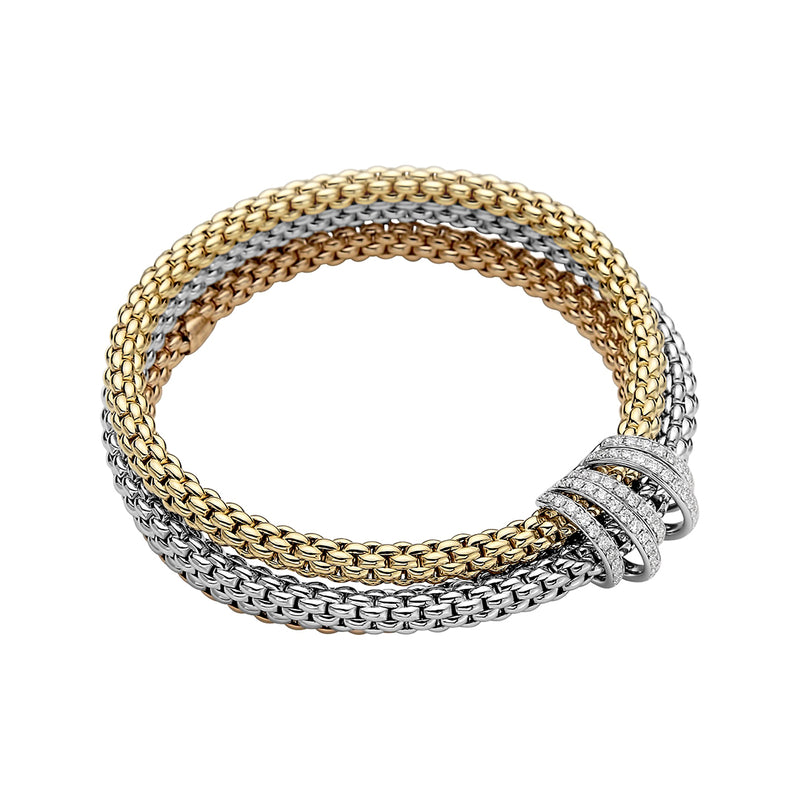 Fope MiaLuce 18ct Gold Bracelet with diamond pave'