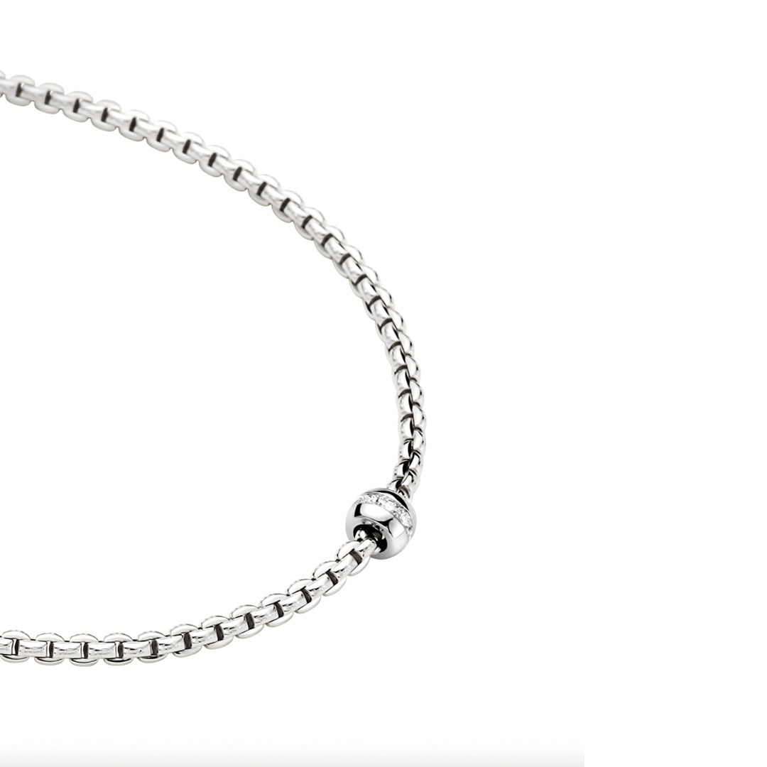 Fope Eka Tiny 18ct White Gold Diamond Necklace