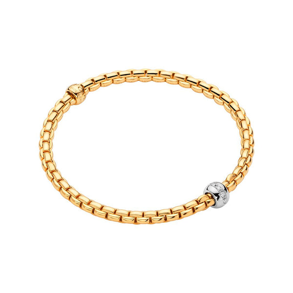 Fope Eka Tiny Flex'It 18ct Yellow Gold Diamond Bracelet