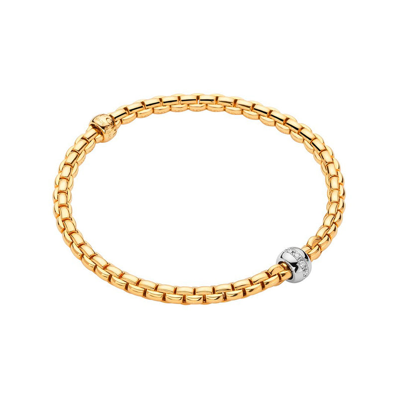 Fope Eka Tiny Flex'It 18ct Yellow Gold Diamond Bracelet