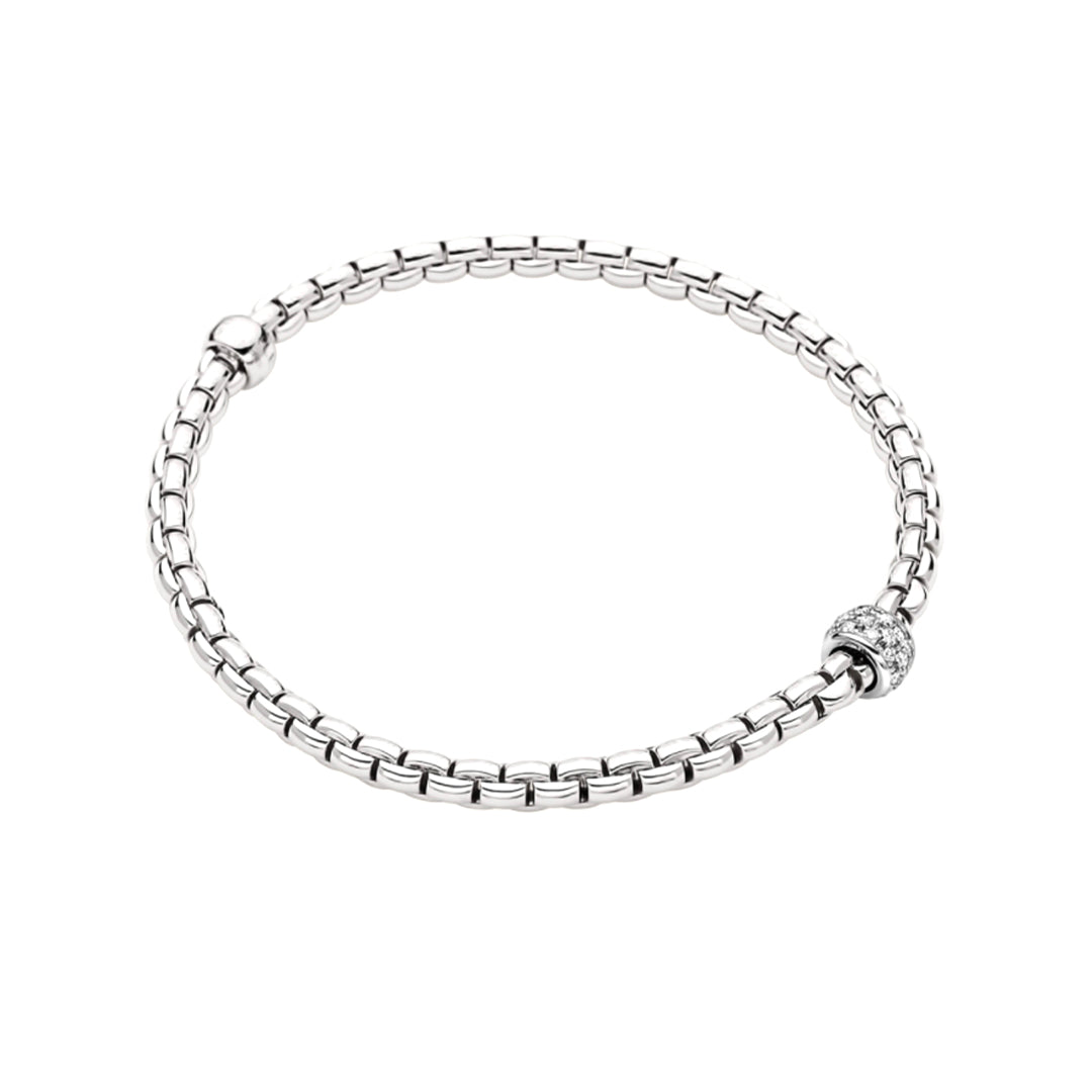 Fope 18ct White Gold Eka Tiny Flex'it Diamond Bracelet