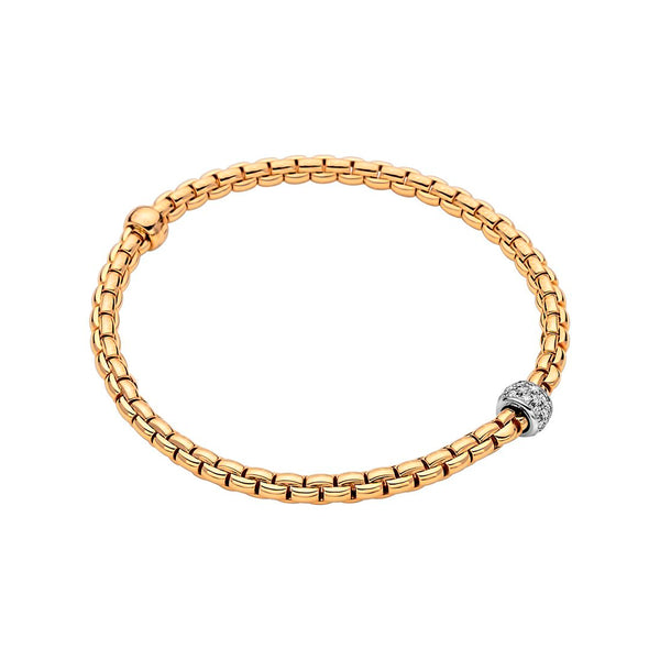 Fope Eka Tiny Flex'It 18ct Gold Diamond Bracelet