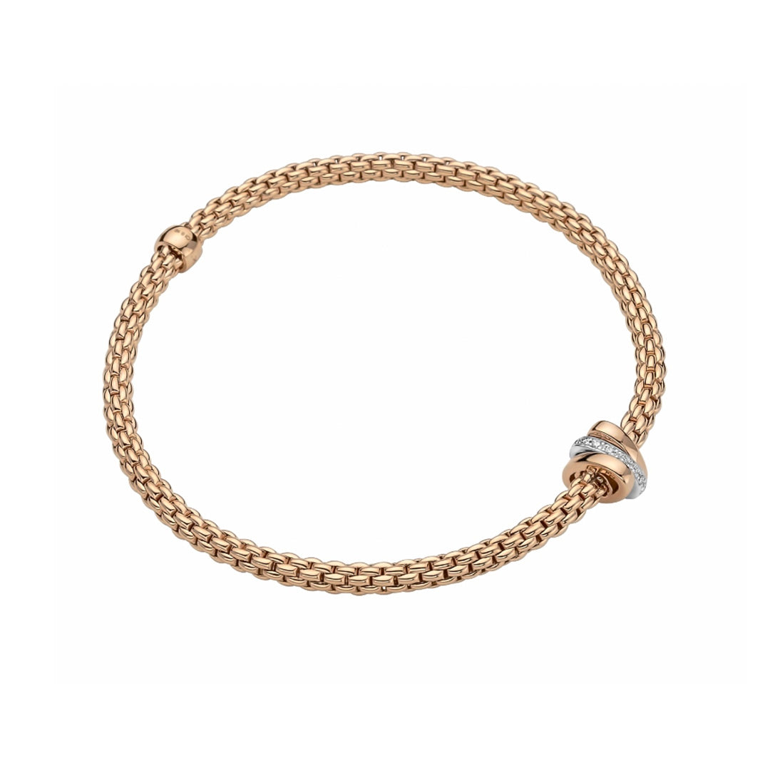 Fope Prima Flex'it 18ct Rose Gold Diamond Bracelet