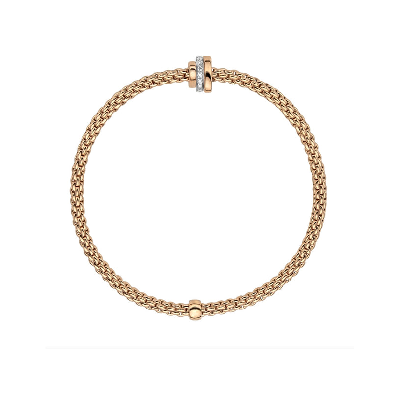 Fope Prima Flex'it 18ct Rose Gold Diamond Bracelet