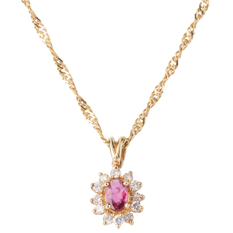 18ct Ruby & Diamond Necklace