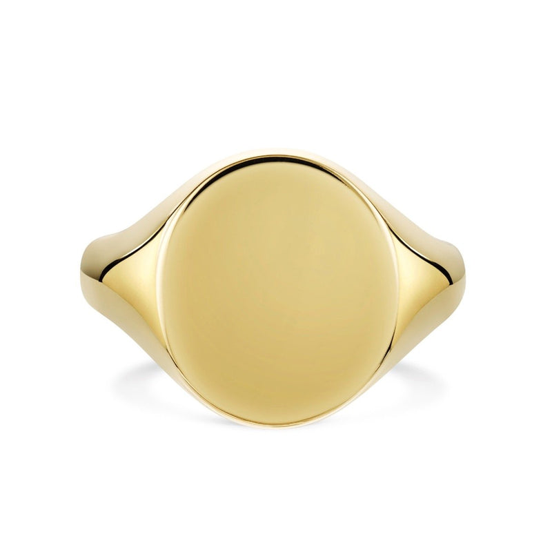 9k Yellow gold Oxford Oval 16x13mm Signet Ring