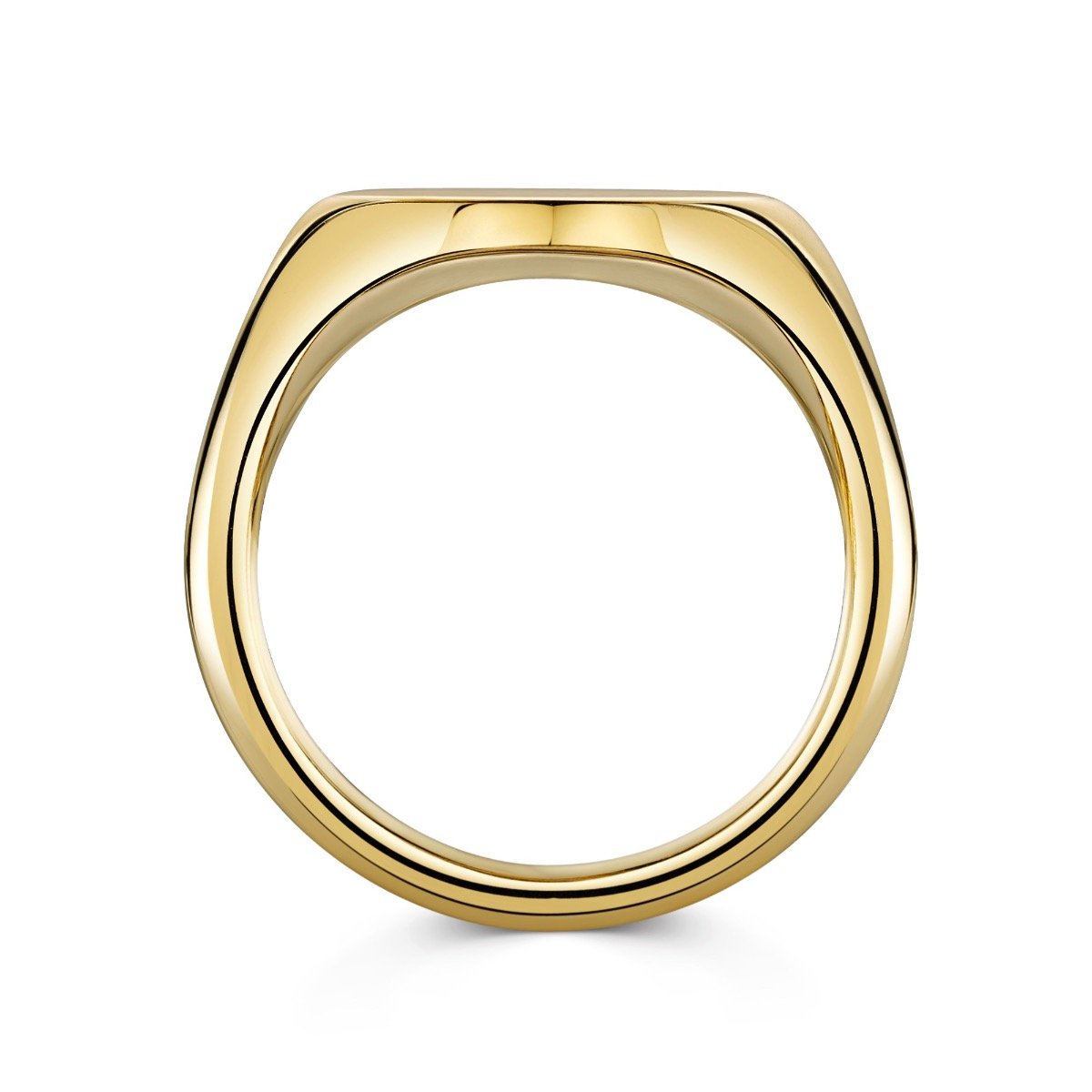 9k Yellow gold Oxford Oval 16x13mm Signet Ring angle two