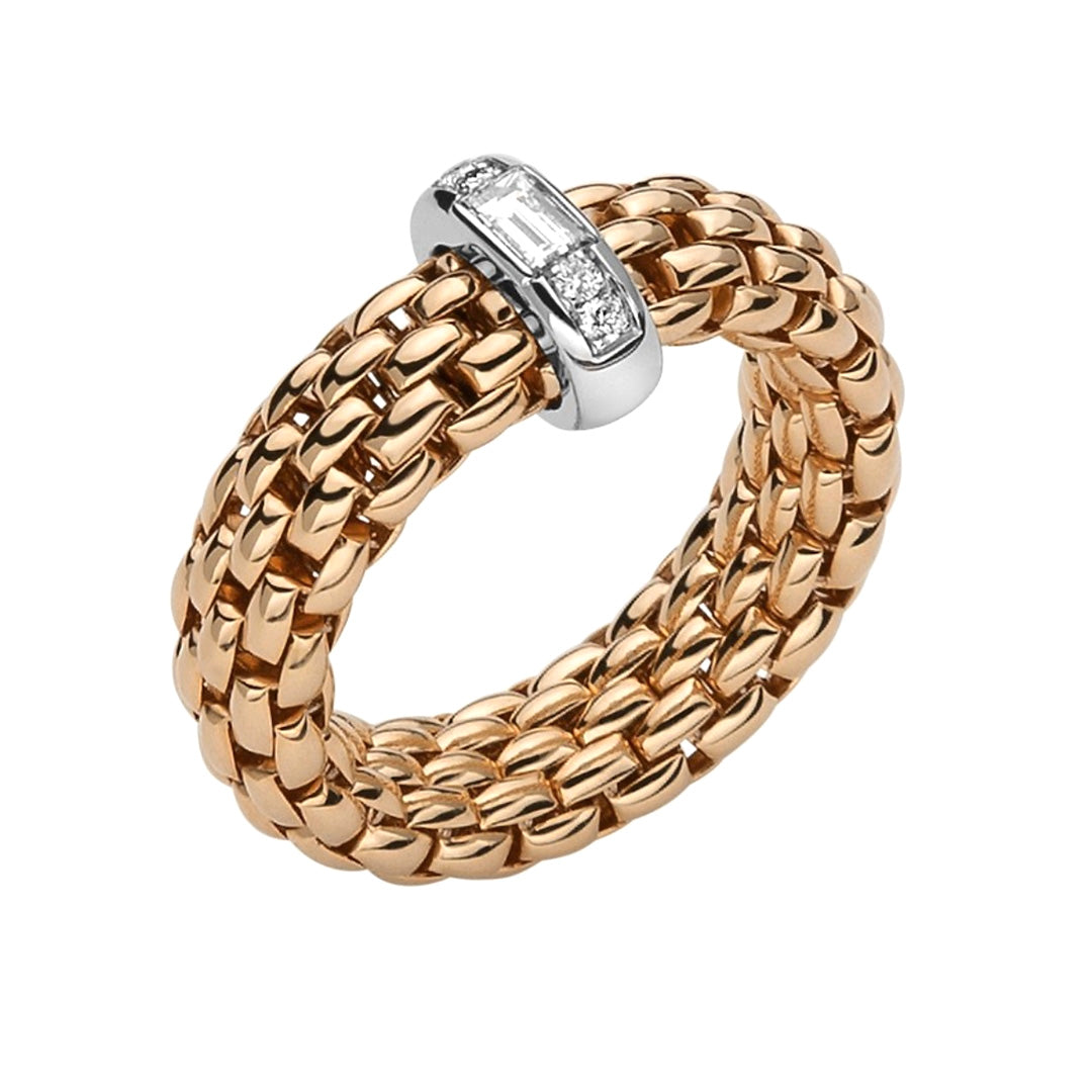 Fope Vendome 18ct Rose Gold 0.35ct Diamond Ring M