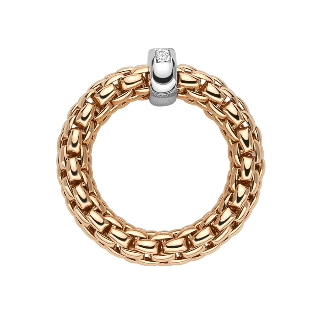 Fope Vendome 18ct Rose Gold 0.35ct Diamond Ring M
