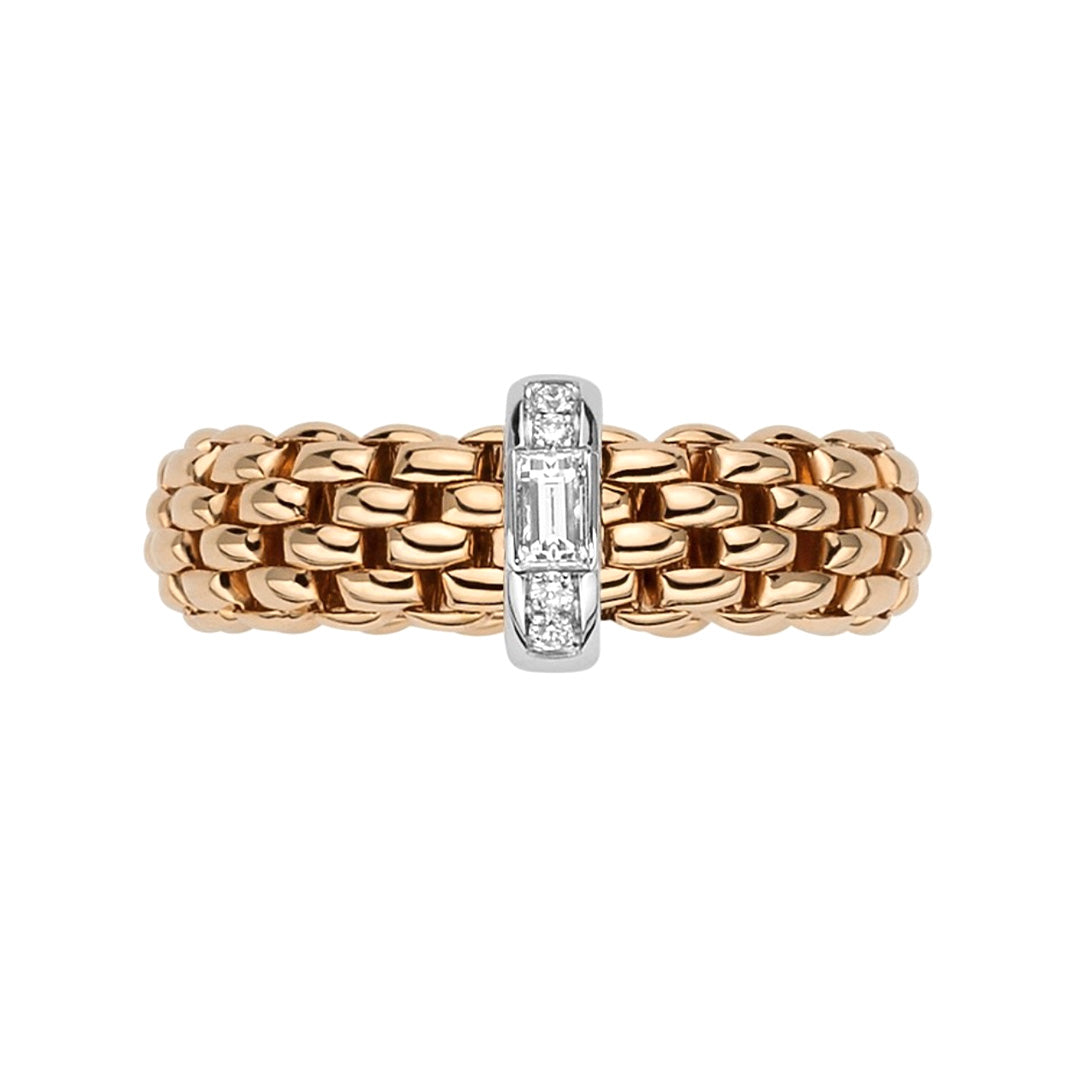 Fope Vendome 18ct Rose Gold 0.35ct Diamond Ring M