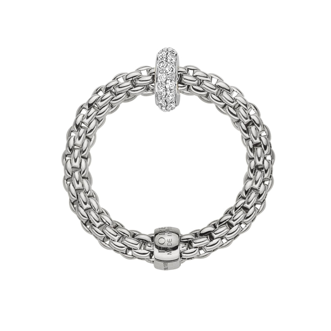 Fope Prima Flex'it 18ct White Gold Diamond Ring