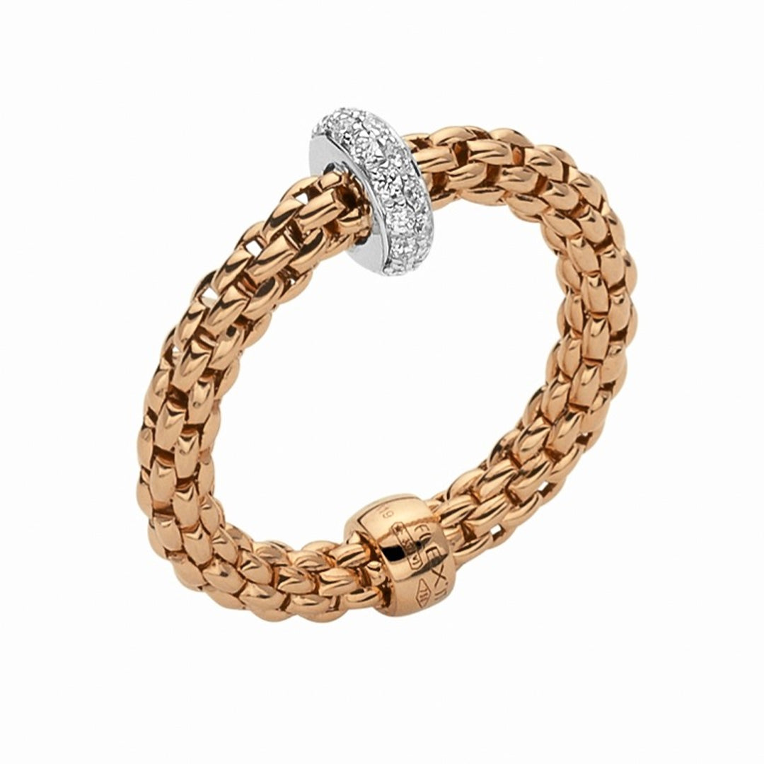Fope Prima Flex'it 18ct Rose Gold Diamond Ring