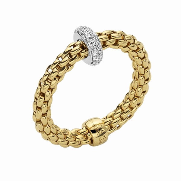 Fope Prima Flex'it 18ct Yellow Gold Diamond Ring