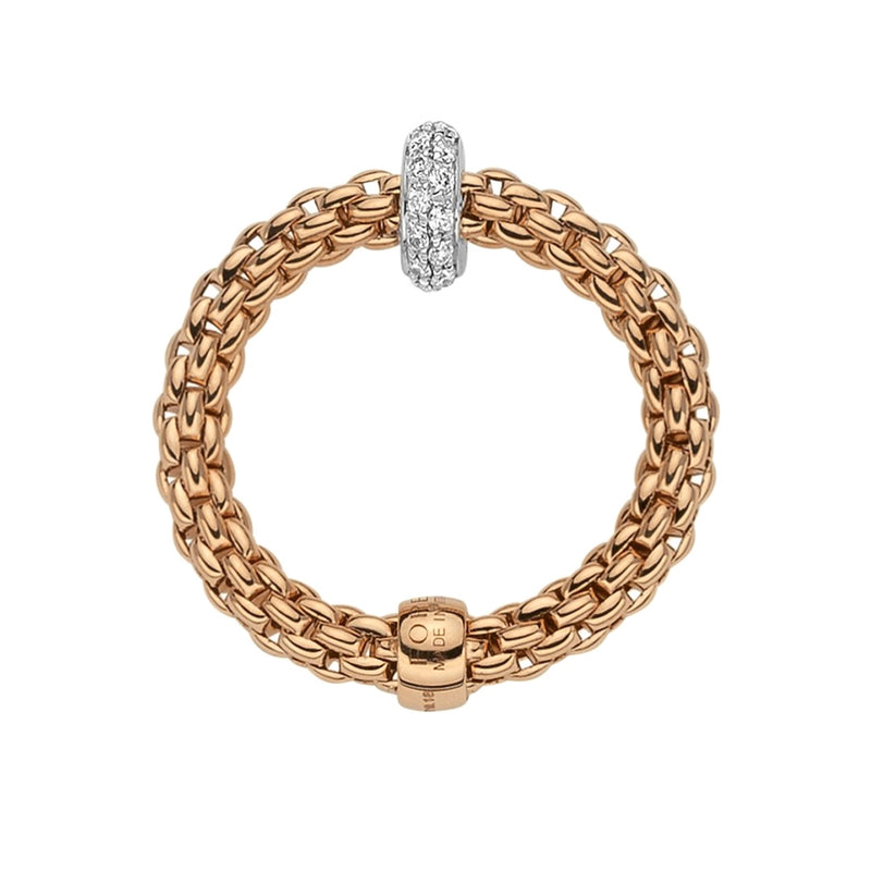 Fope Prima Flex'it 18ct Rose Gold Diamond Ring