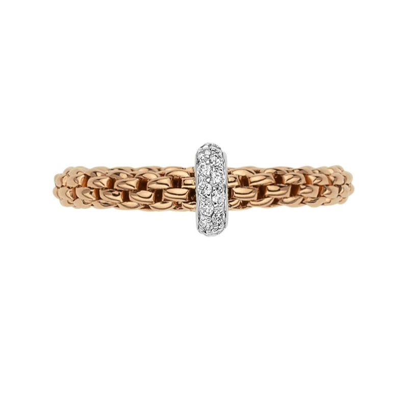 Fope Prima Flex'it 18ct Rose Gold Diamond Ring
