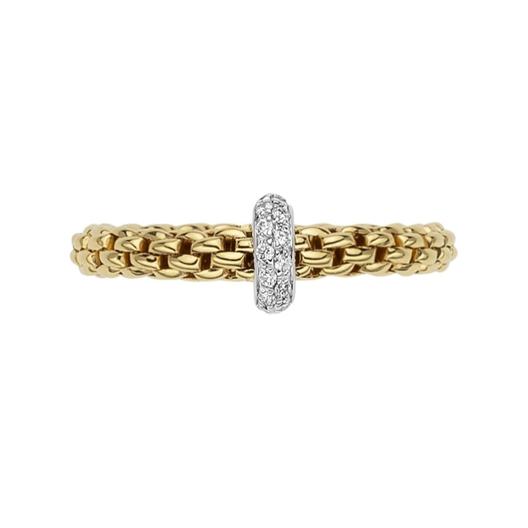 Fope Prima Flex'it 18ct Yellow Gold Diamond Ring