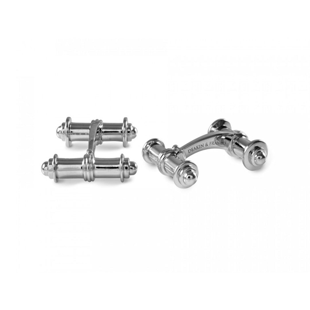 Deakin & Francis White Rhodium-Plated Cufflinks