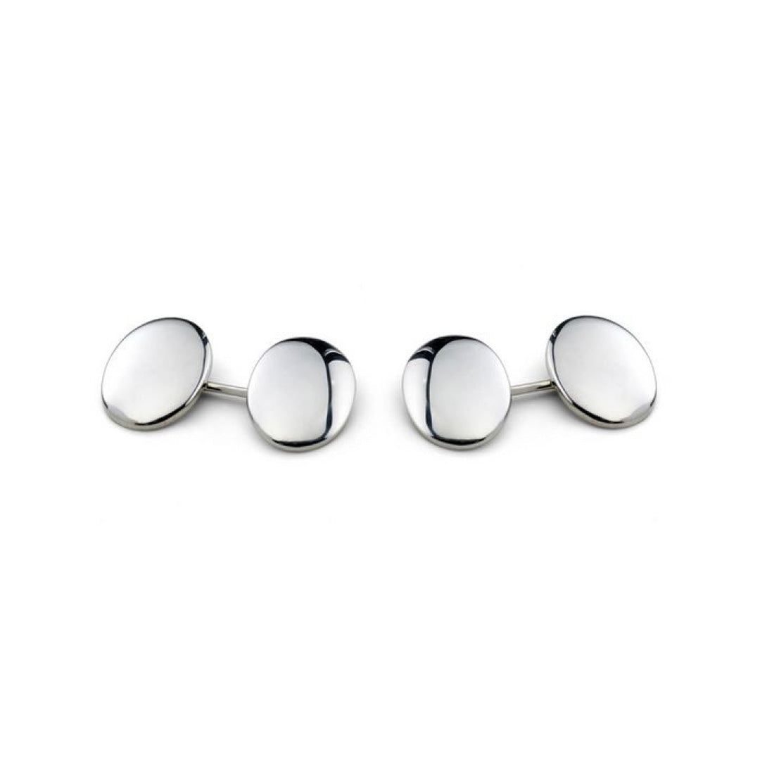 Deakin & Francis Silver Dome Oval Cufflinks