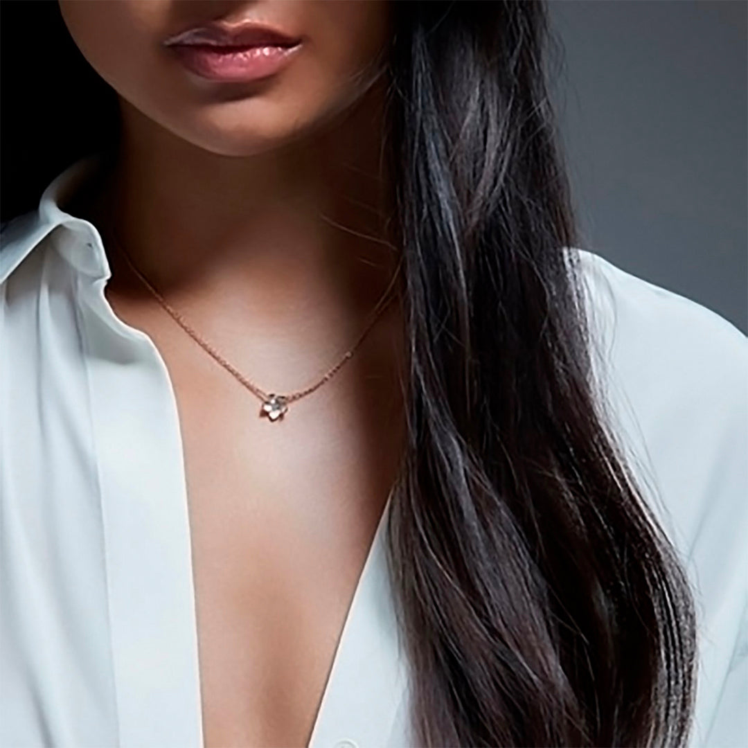 Shaun Leane Cherry Blossom Small Rose Gold Vermeil Diamond Necklace