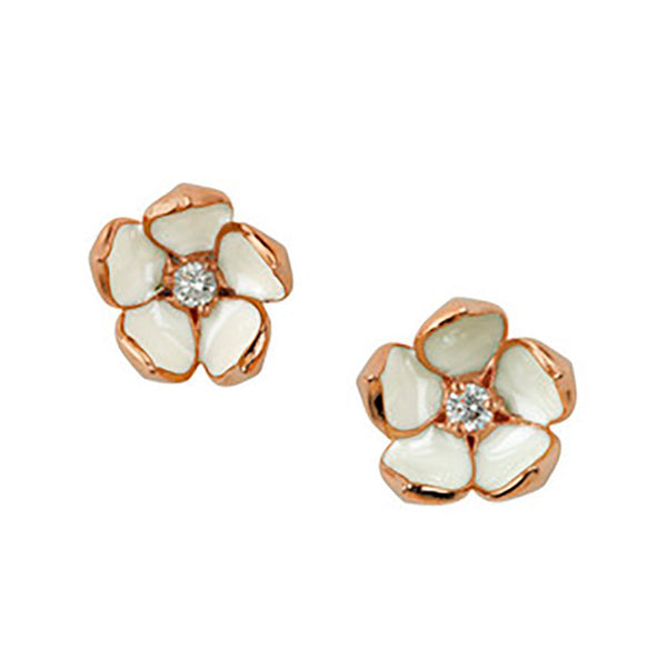 Shaun Leane Cherry Blossom Small Rose Gold Vermeil Diamond Earrings