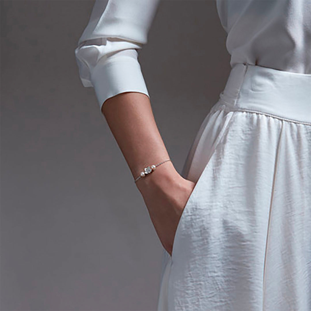 Shaun Leane Cherry Blossom Sterling Silver Diamond and Pearl Bracelet