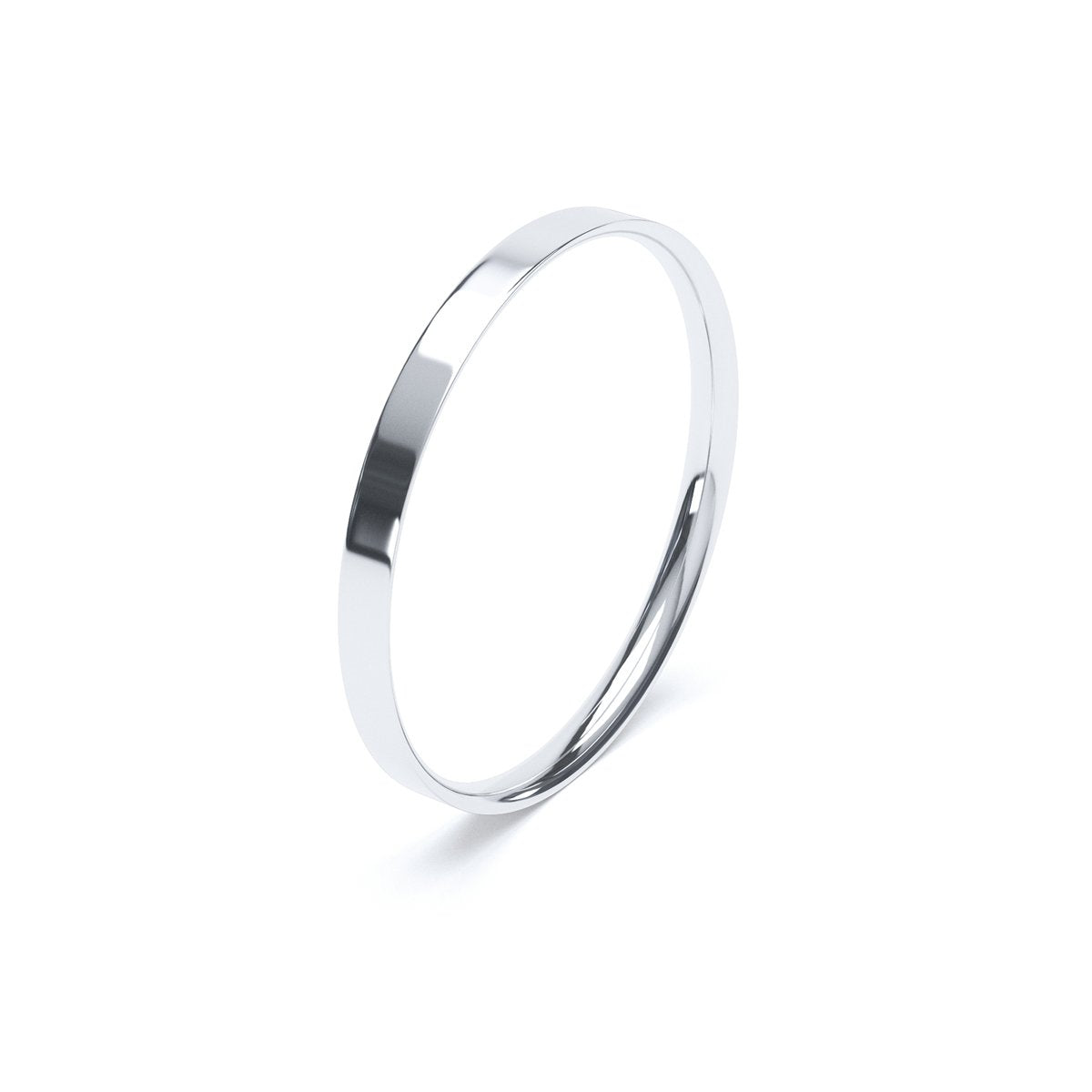 2mm flat court in platinum wedding rings