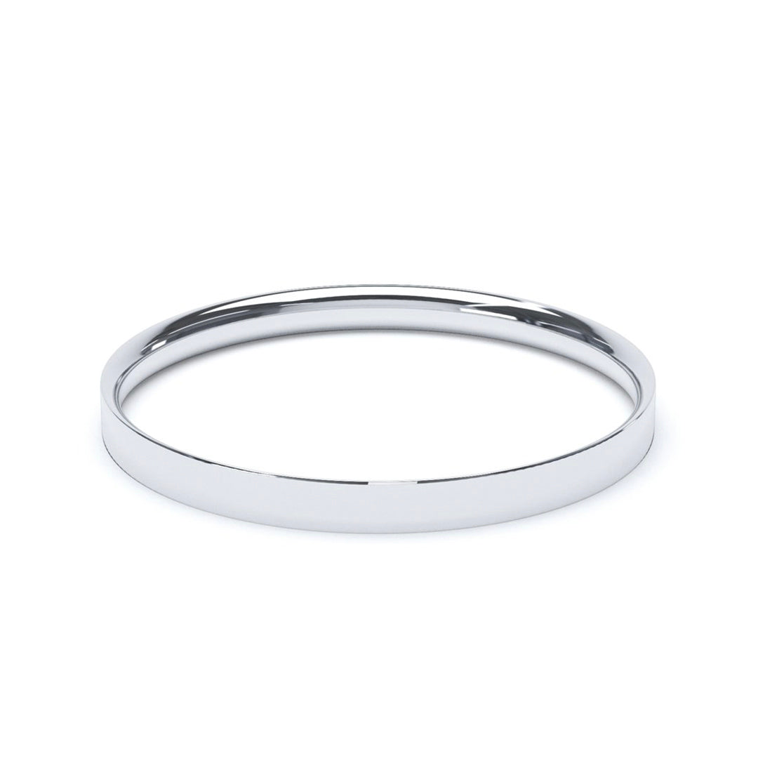 2.0mm Platinum Flat Court Wedding Band