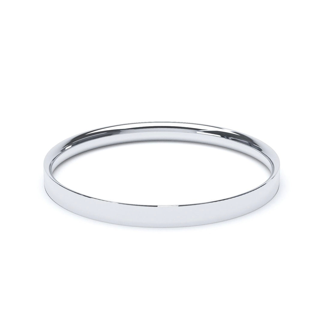 2.5mm Platinum Flat Court Wedding Band