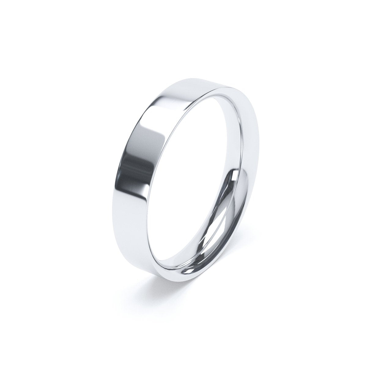 4mm flat court platinum wedding band