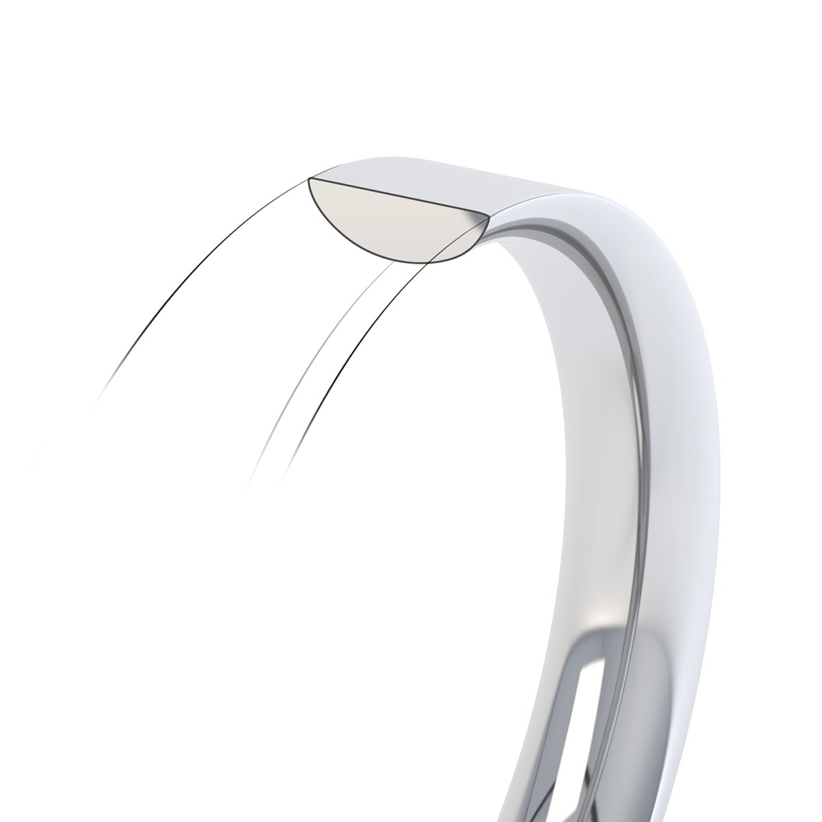 5mm flat court wedding ring profile