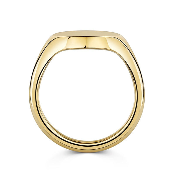 Gold Oxford Cushion  Signet Ring