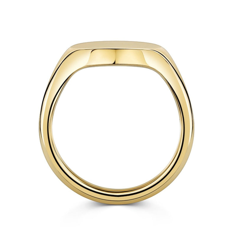 Gold Oxford Cushion  Signet Ring