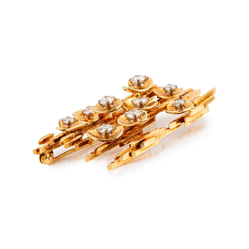 Pre-Owned Gold and Diamond Brooch