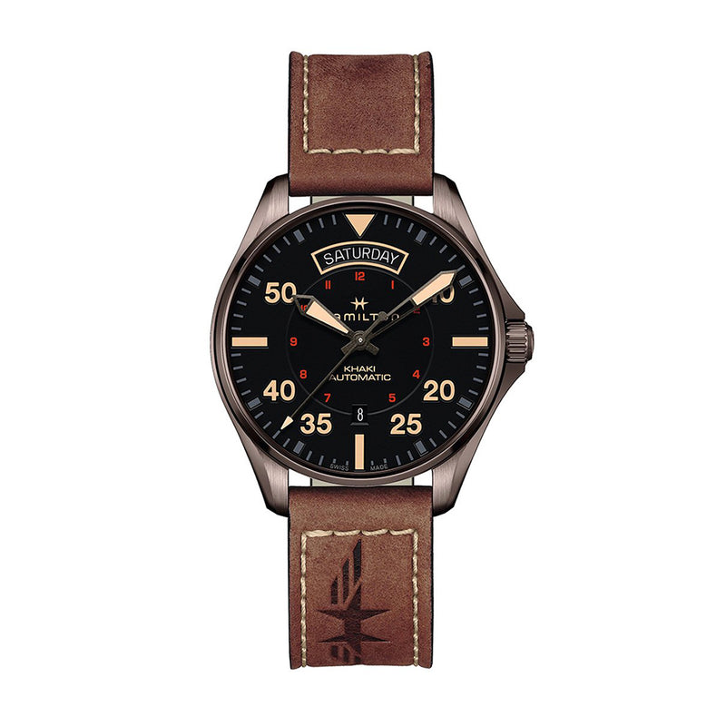 Hamilton Khaki Aviation Automatic Brown Mens Watch