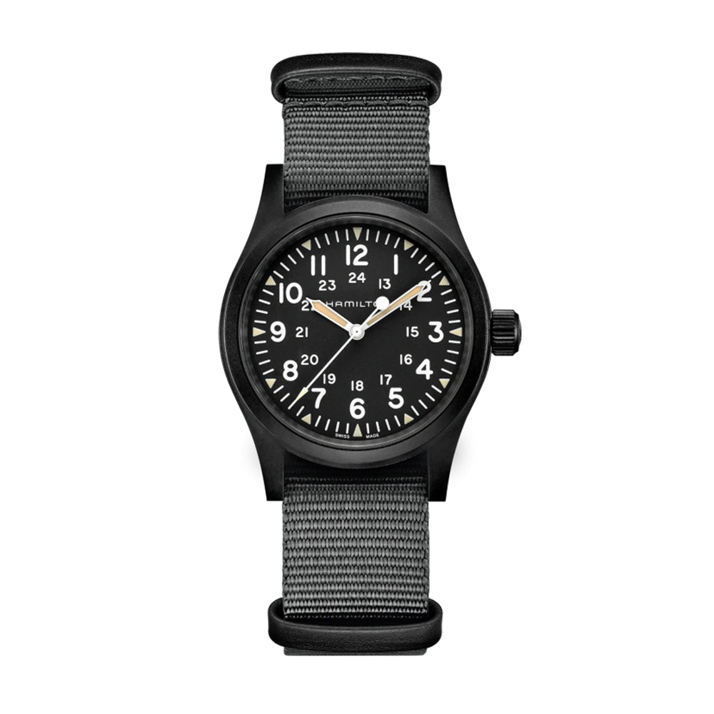 Hamilton Khaki Field Hand Wind Black Dial Watch