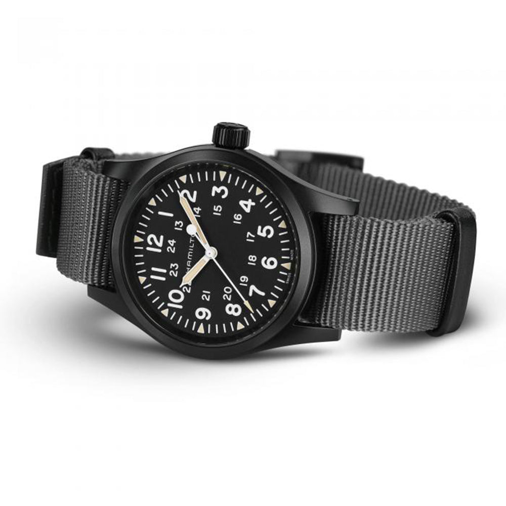 Hamilton Khaki Field Hand Wind Black Dial Watch