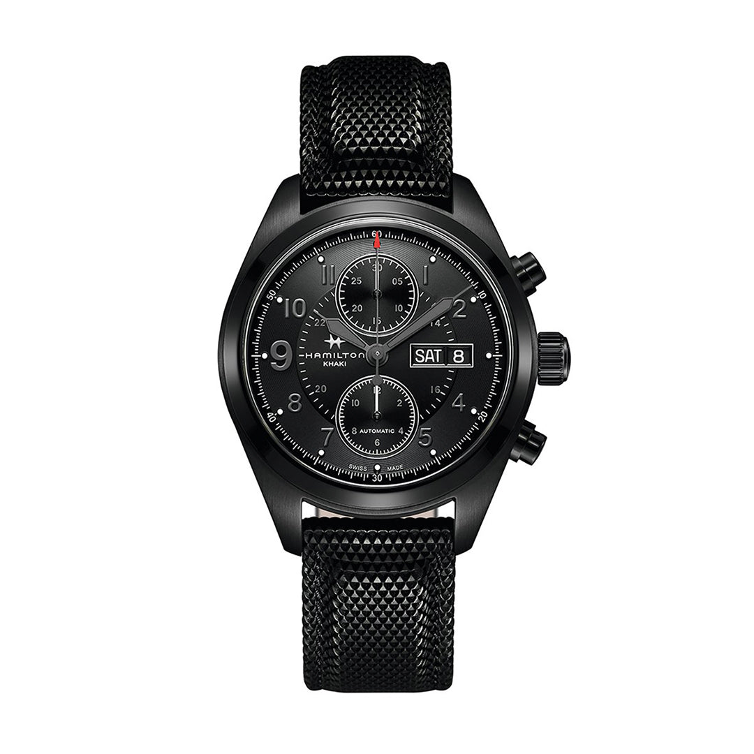 Hamilton Khaki Field Automatic Chronograph Black Mens Watch