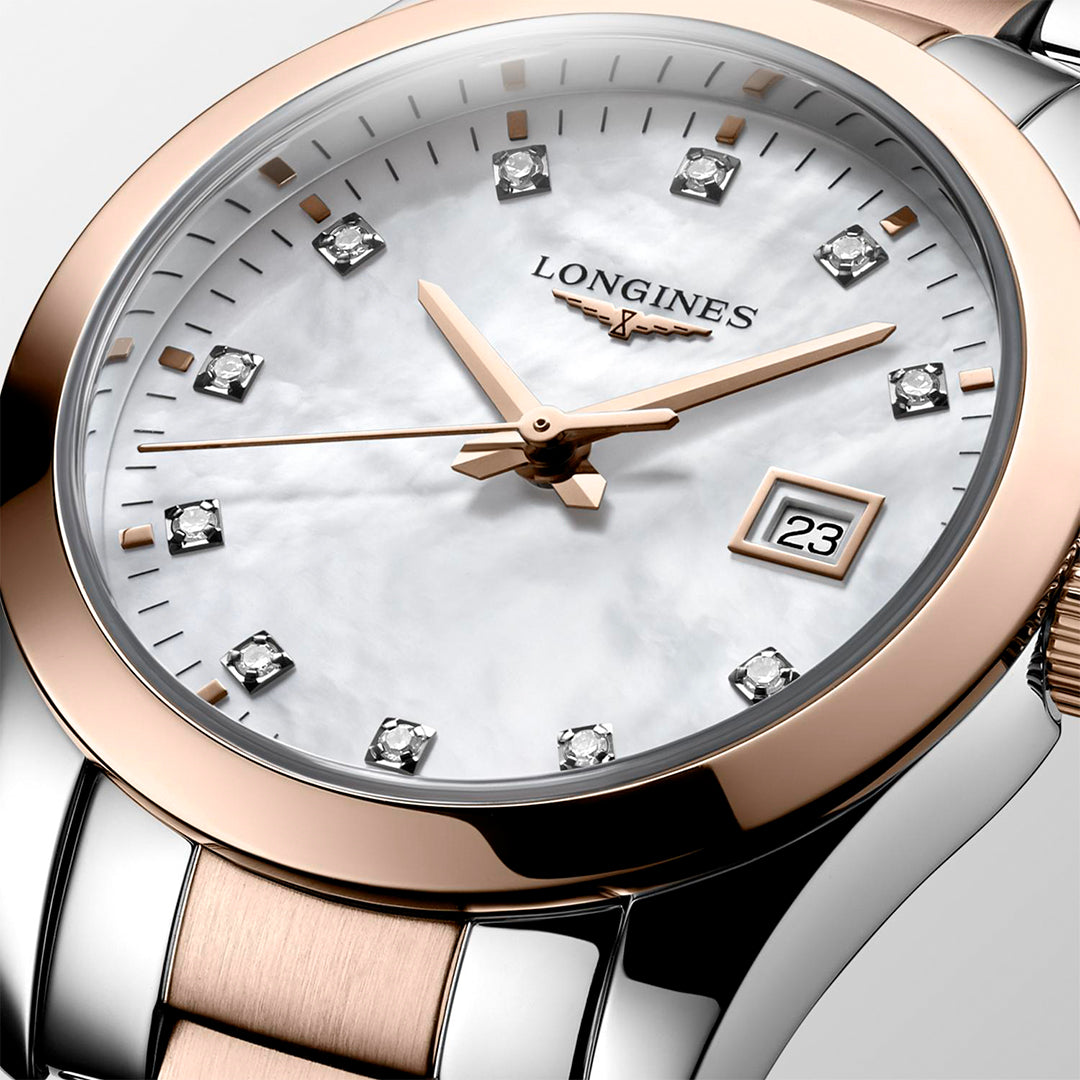 Longines Conquest Two Tone Diamond Ladies Watch