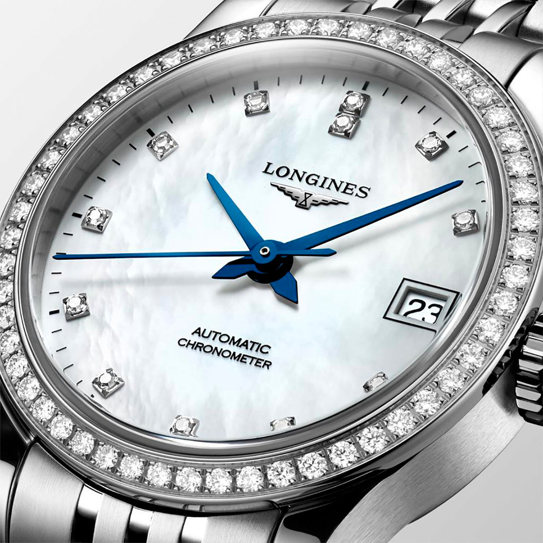 Longines Record Mother of Pearl Automatic Ladies Watch