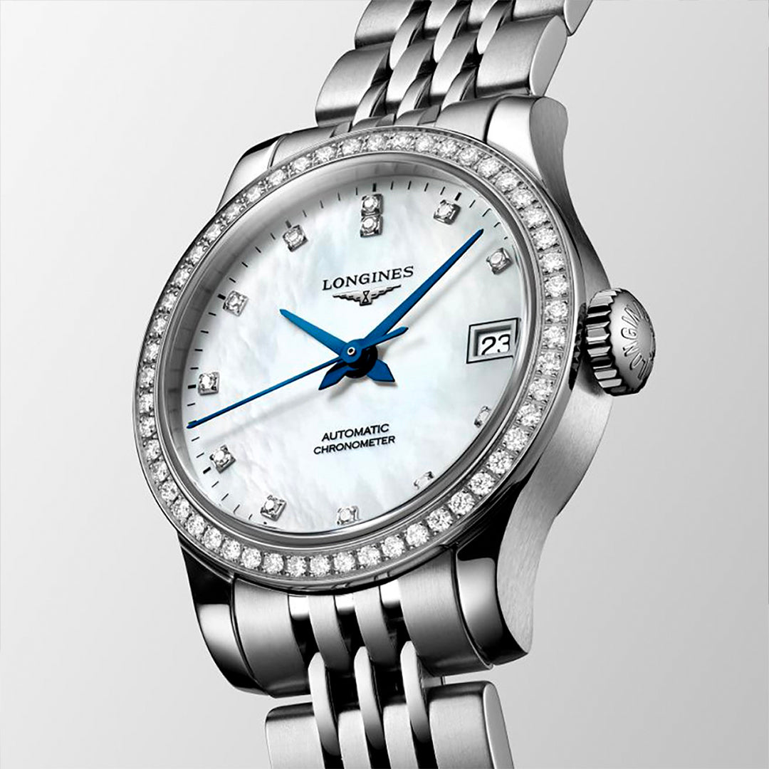 Longines Record Mother of Pearl Automatic Ladies Watch
