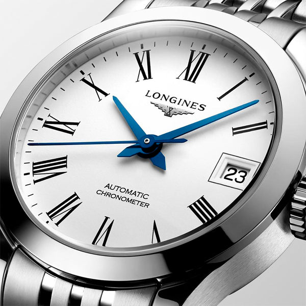 Longines Record Automatic Silver Ladies Watch