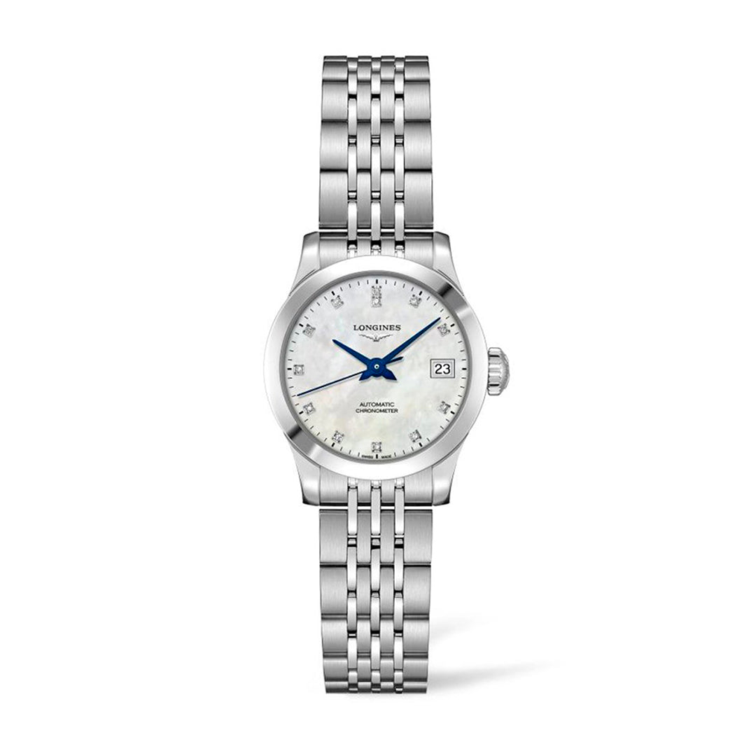 Longines Record Mother of Pearl Automatic Ladies Watch