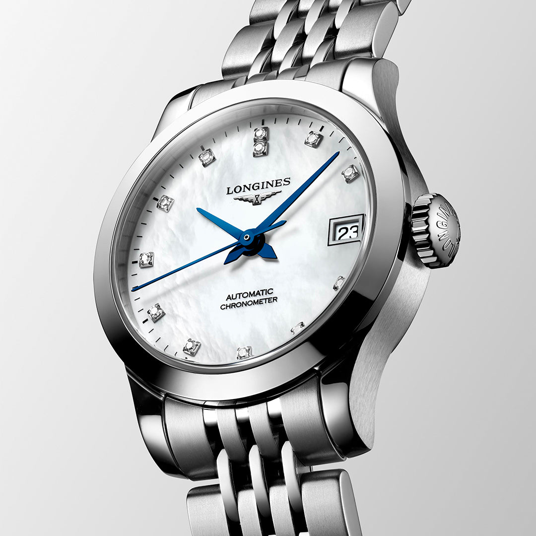 Longines Record Mother of Pearl Automatic Ladies Watch