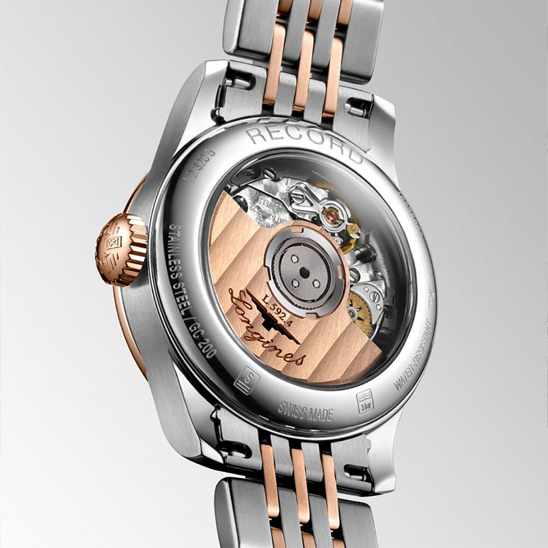 Longines Record Mother of Pearl Two Tone Automatic Ladies Watch