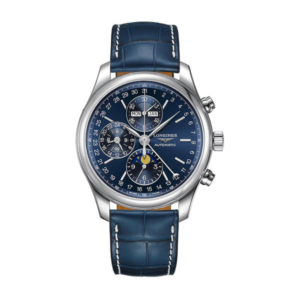 Longines Master Blue Silver Mens Watch