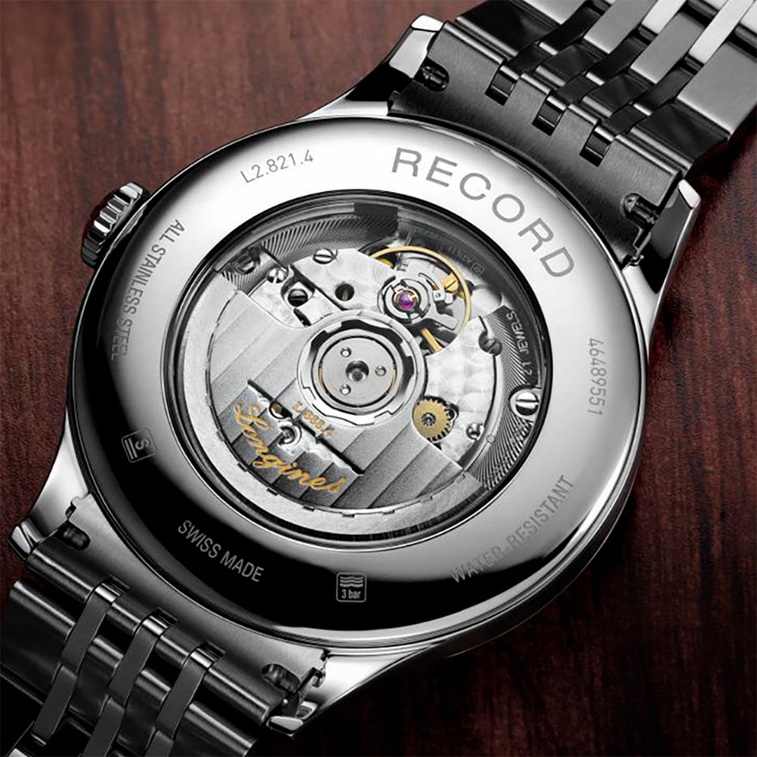 Longines Record Automatic Silver Mens Watch