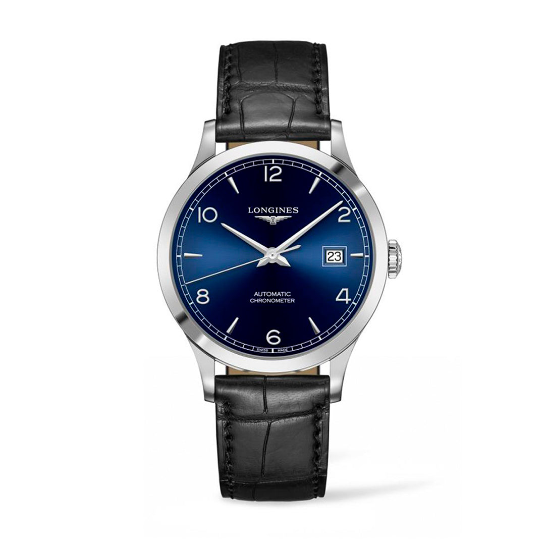 Longines Record Automatic Silver Mens Watch