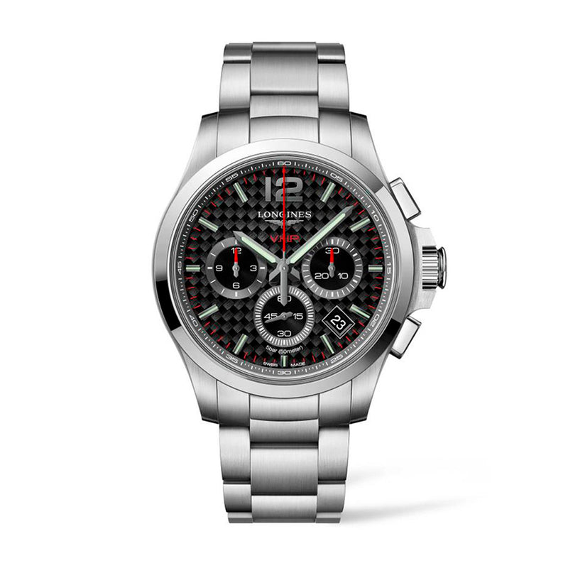 Longines Conquest V.H.P Chronograph Silver Mens Watch