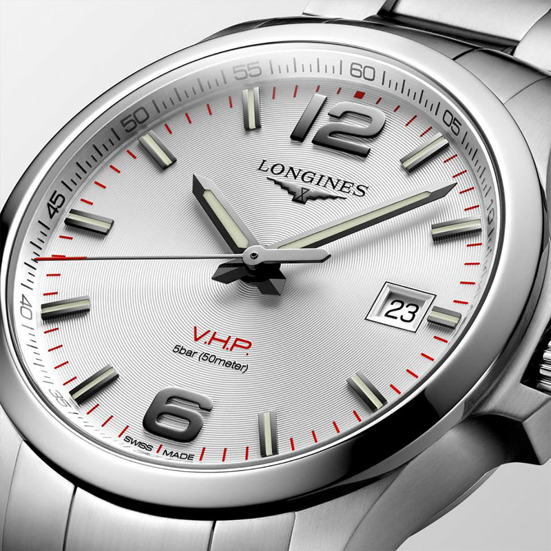 Longines Conquest V.H.P Silver Mens Watch