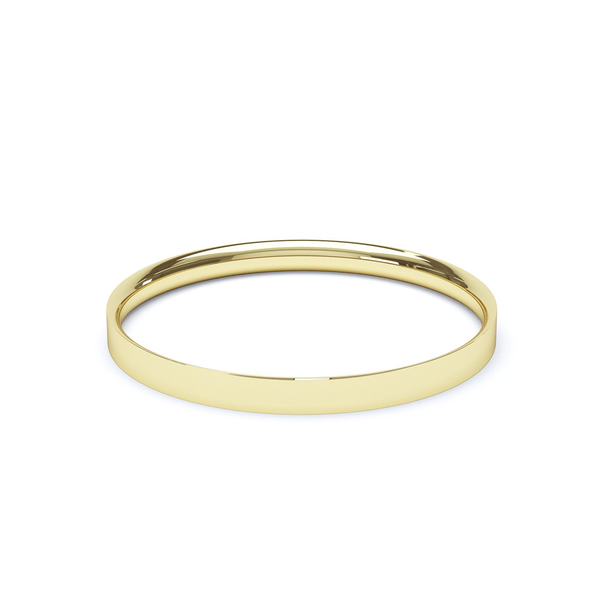 slim yellow gold ladies flat court wedding band
